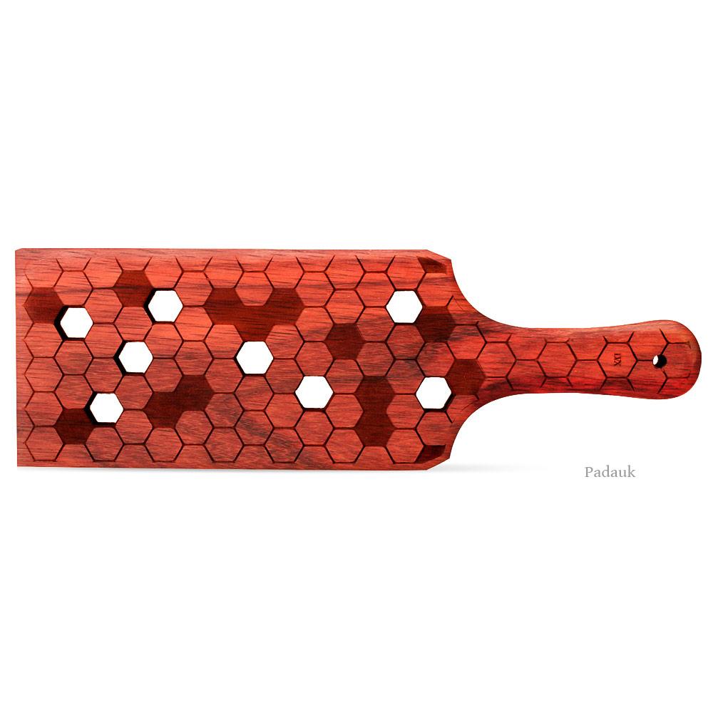 Padauk HoneyComb Paddle for BDSM Spanking and Impact | LVX Supply &amp; Co. 