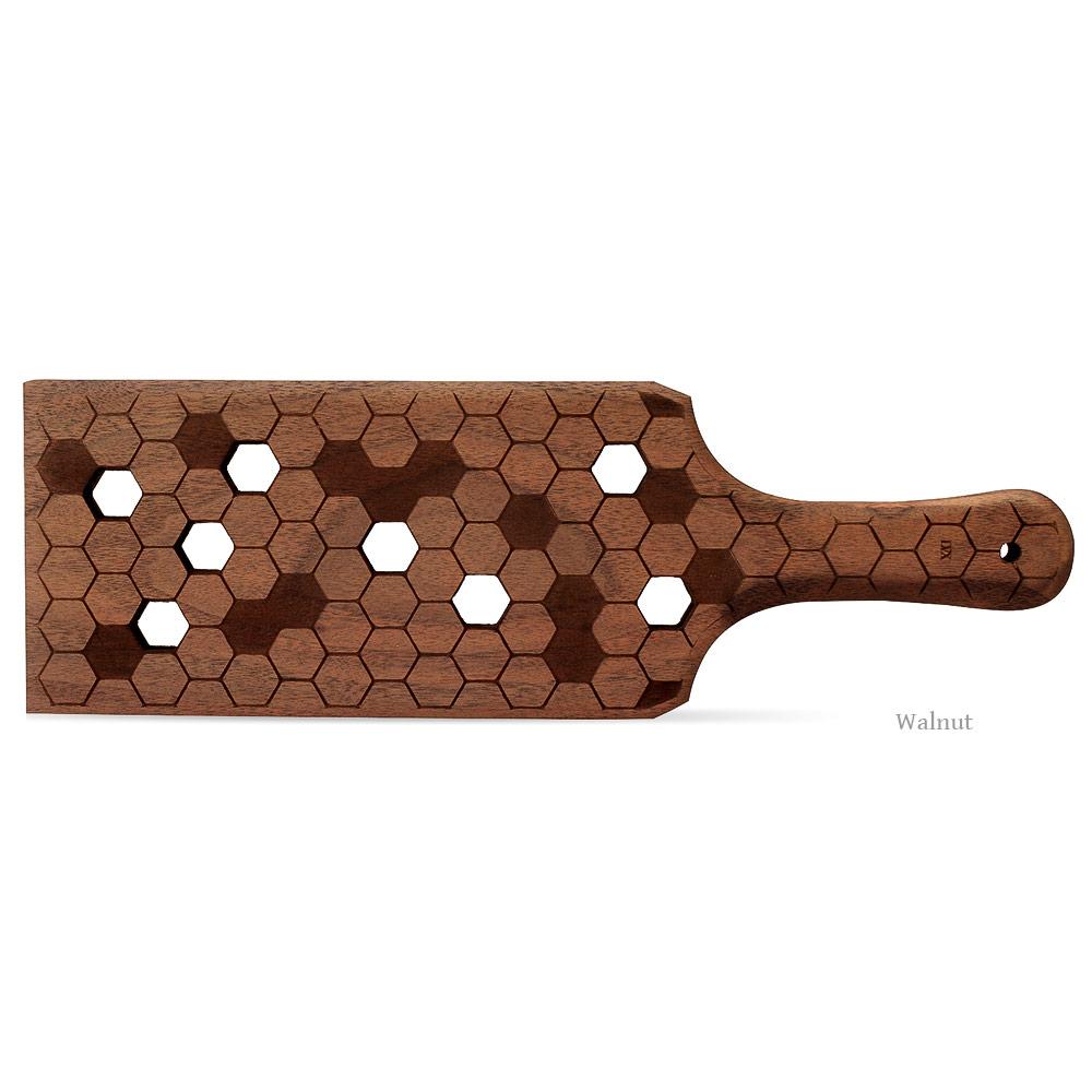 Walnut HoneyComb Paddle for BDSM Spanking and Impact | LVX Supply & Co. 