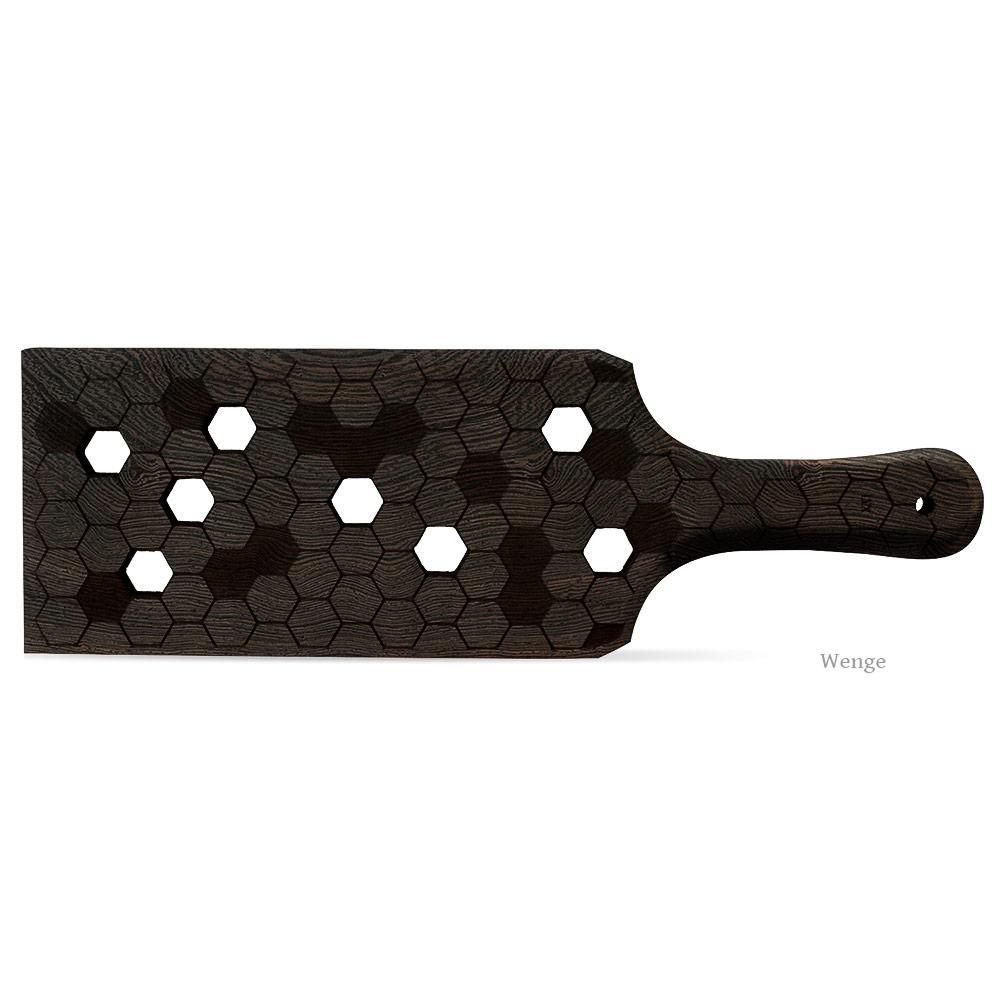 Wenge HoneyComb Paddle for BDSM Spanking and Impact | LVX Supply &amp; Co. 