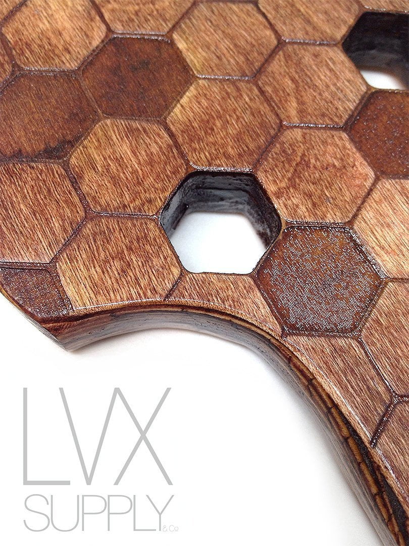 Oak (Carrington) HoneyComb Paddle for BDSM Spanking and Impact | LVX Supply & Co. 