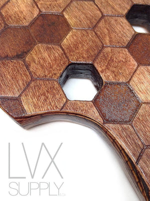 Oak (Carrington) HoneyComb Paddle for BDSM Spanking and Impact | LVX Supply & Co. 