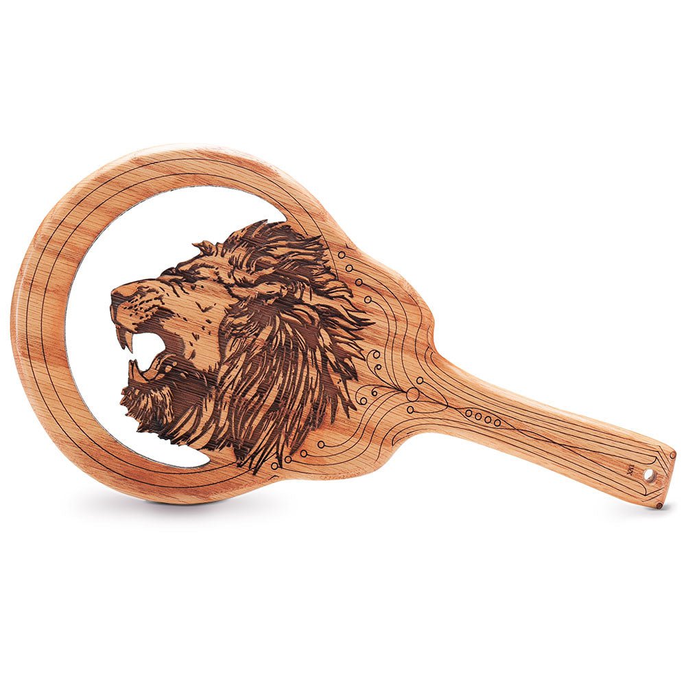 Handmade Lion Engraved BDSM Spanking Paddle by LVX Supply &amp; Co