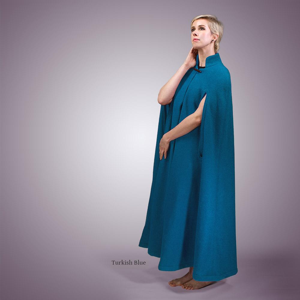 Long Wool Cape - MicroSuede Lined w/ Pockets - 100% Handmade