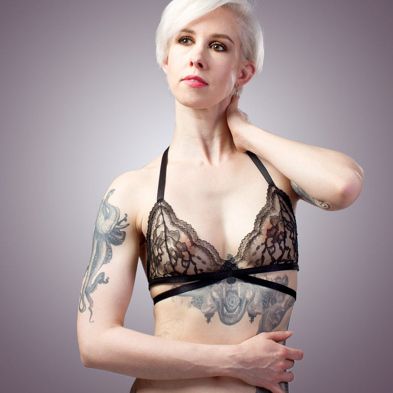 Classic Sheer Mesh Bra & Panty Lingerie Set | Handmade Lingerie by LVX Supply