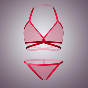 Classic Sheer Mesh Bra & Panty Lingerie Set | Handmade Lingerie by LVX Supply