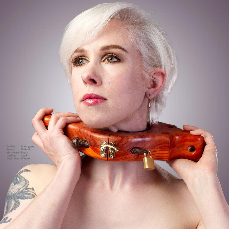 Wood & Leather BDSM Collar