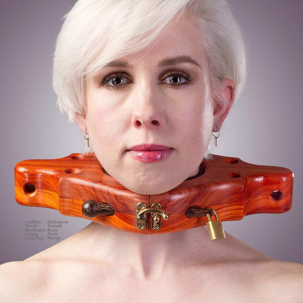 Wood & Leather BDSM Collar