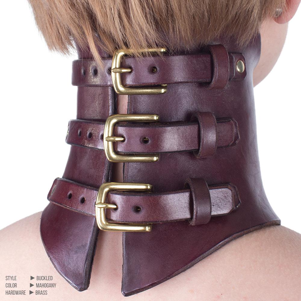 Molded Leather Posture Collar [Suede-Lined]