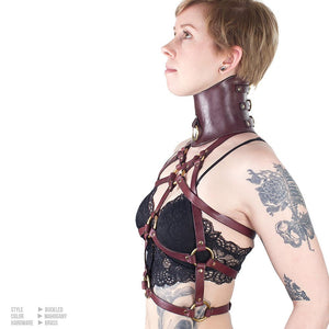 Molded Leather Posture Collar [Suede-Lined]