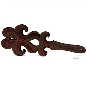 Katalox Scroll Spanking Paddle | Handmade Wooden BDSM Paddle by LVX Supply