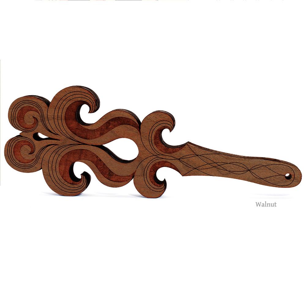 Mahogany Scroll Spanking Paddle | Handmade Wooden BDSM Paddle by LVX Supply