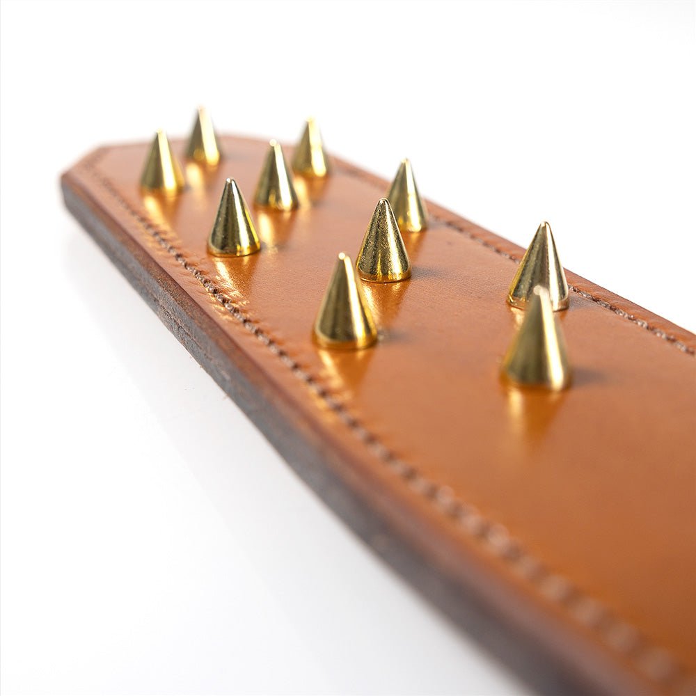 Spike Studded Leather Strap Paddle