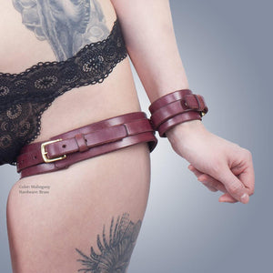 Attached Cuff & Thigh Harness [Suede-Lined]