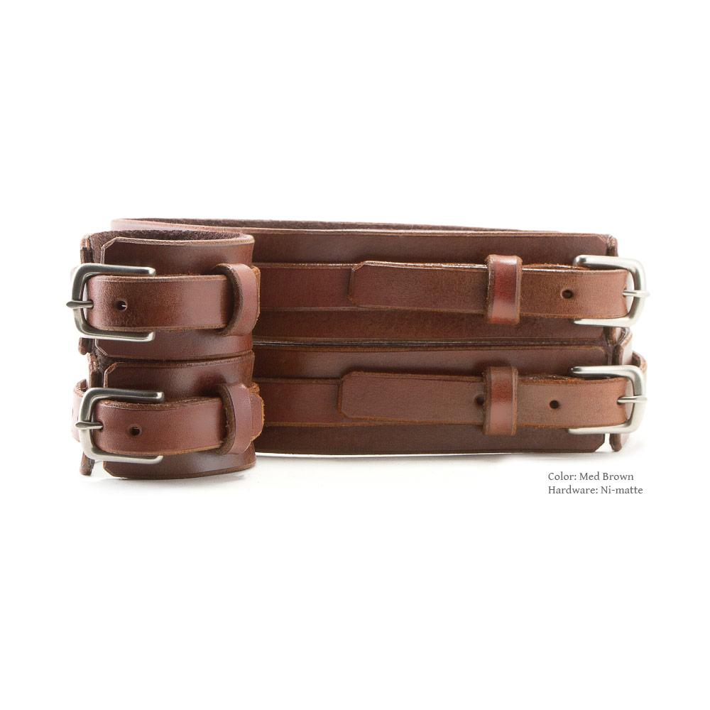 Thigh Harness w/ Attached Cuffs [Suede-Lined]